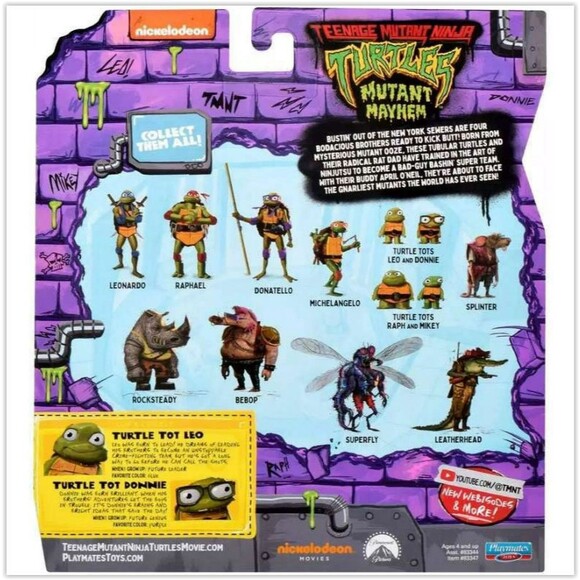 TMNT Mutant Mayhem Turtle Tots Leo & Donnie Teenage Mutant Ninja Turtle NEW - Picture 8 of 8